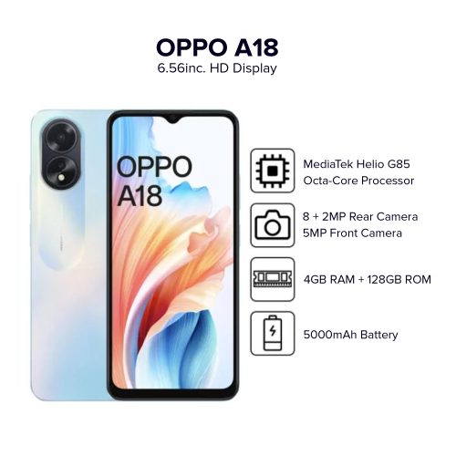 Oppo A18 4GB+128GB CPH2591 Glowing Blue │ AVAILABLE THRU – CASH PAYMENT ...